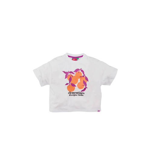 Z8 kids T-shirt Piera wit/oranje/paars afbeelding