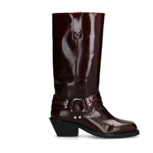   leren bikerboots bordeaux