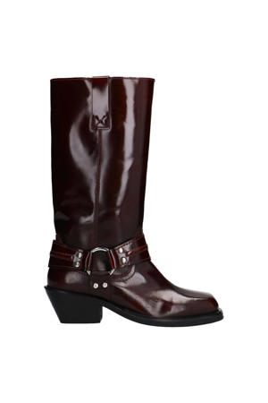 leren bikerboots bordeaux