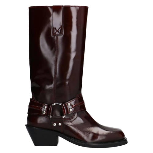 Sacha leren bikerboots bordeaux afbeelding