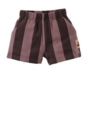 sweatshort Yami met streepdessin bruin