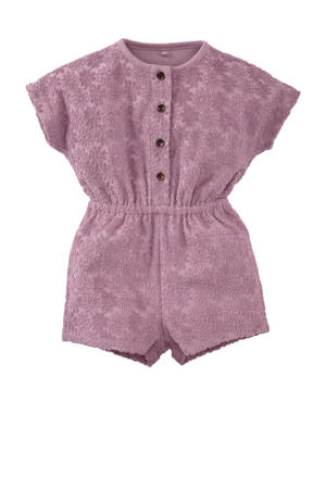 playsuit Elda met bloemen textuur lavendel