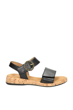 Comfort leren sandalen zwart