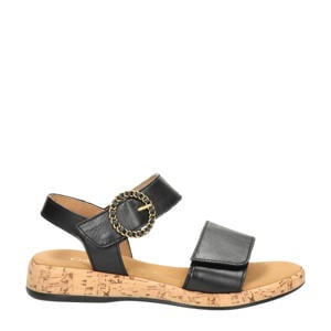 Comfort leren sandalen zwart