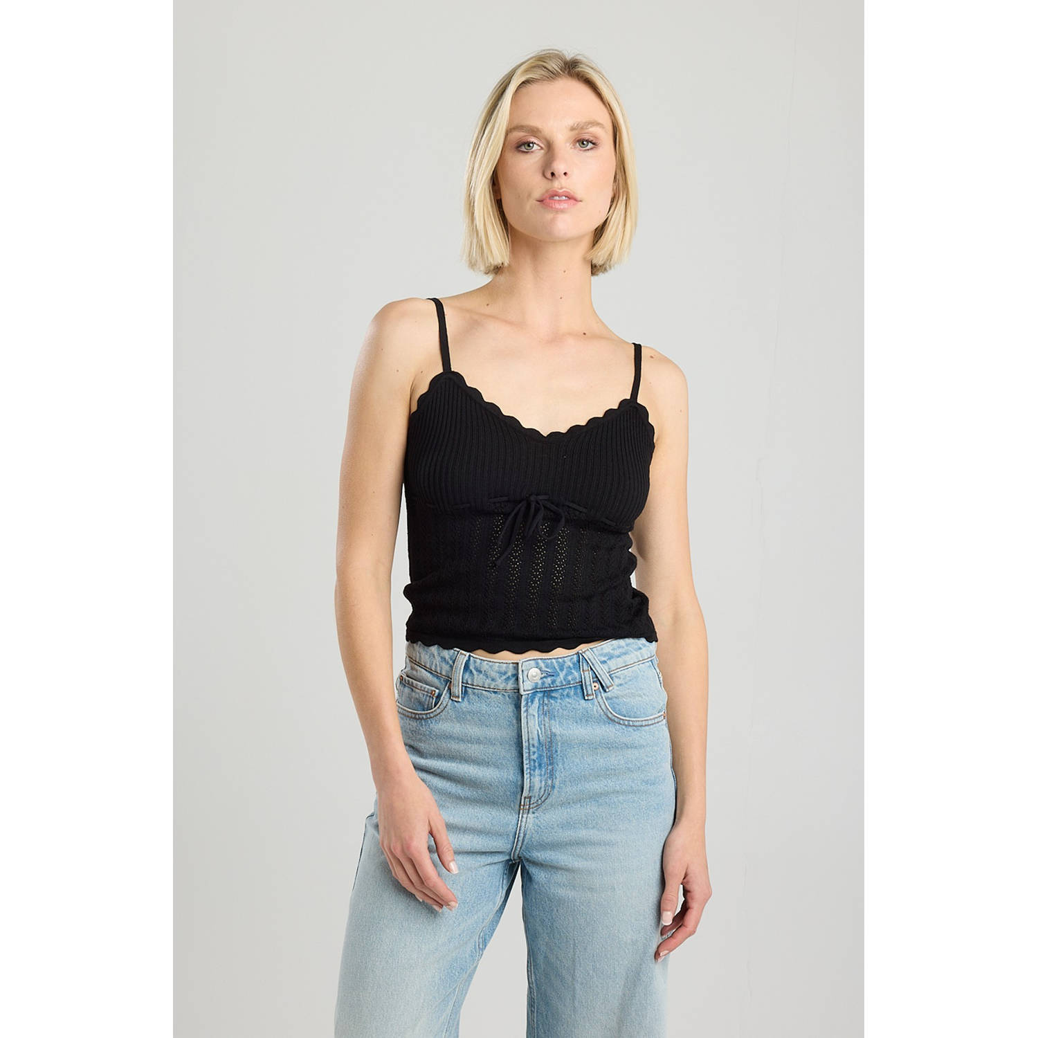 America Today top zwart gebreid