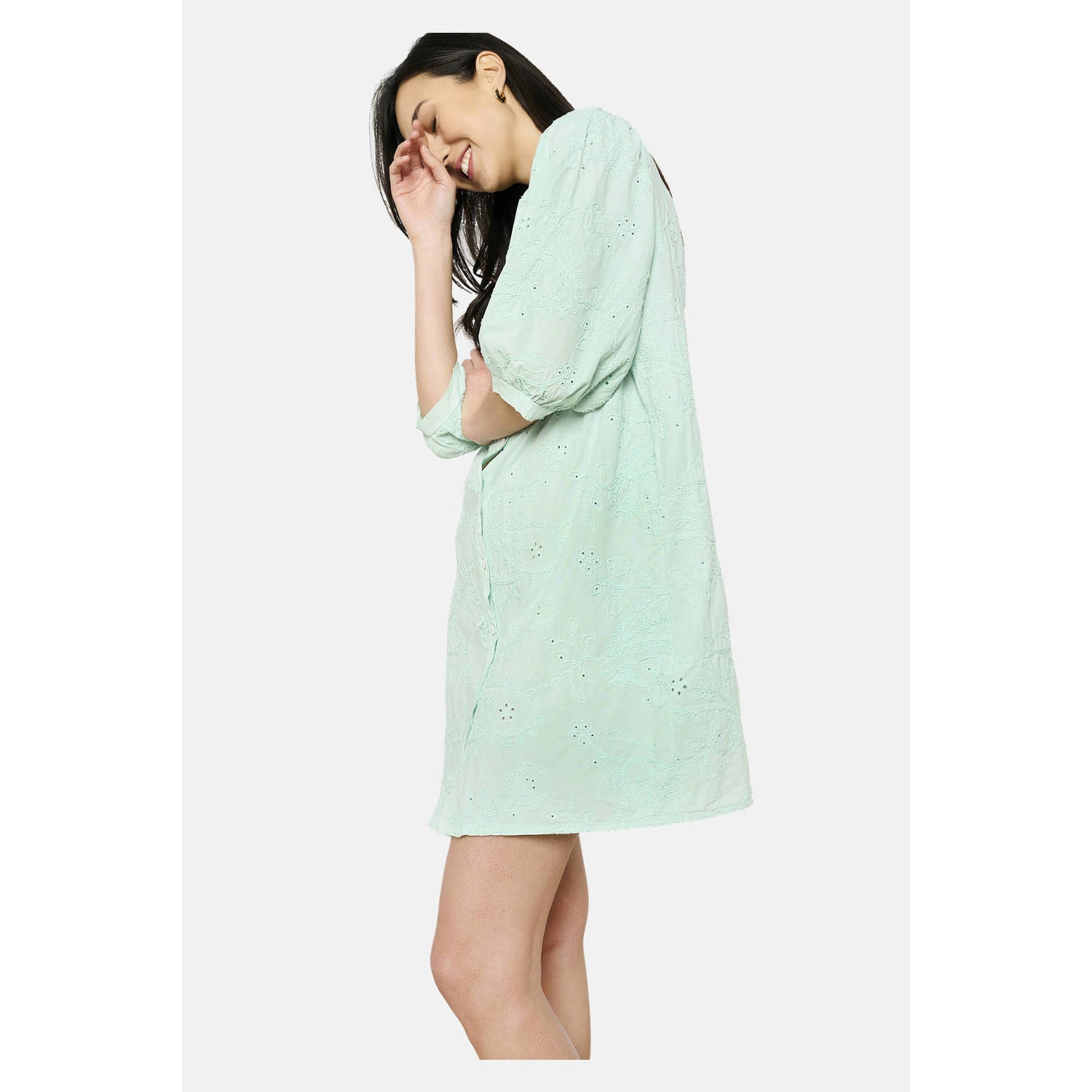 LOLALIZA blousejurk broderie mintgroen