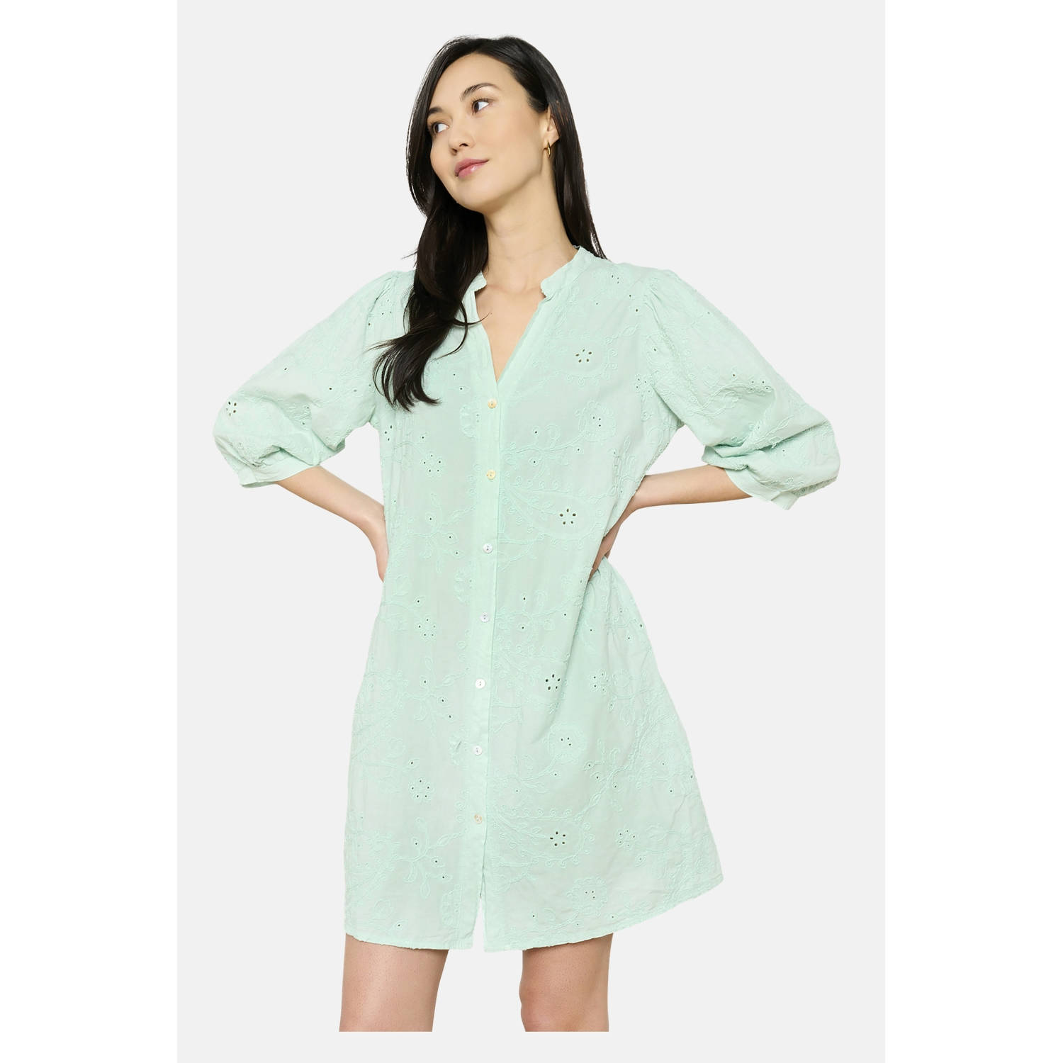 LOLALIZA blousejurk broderie mintgroen