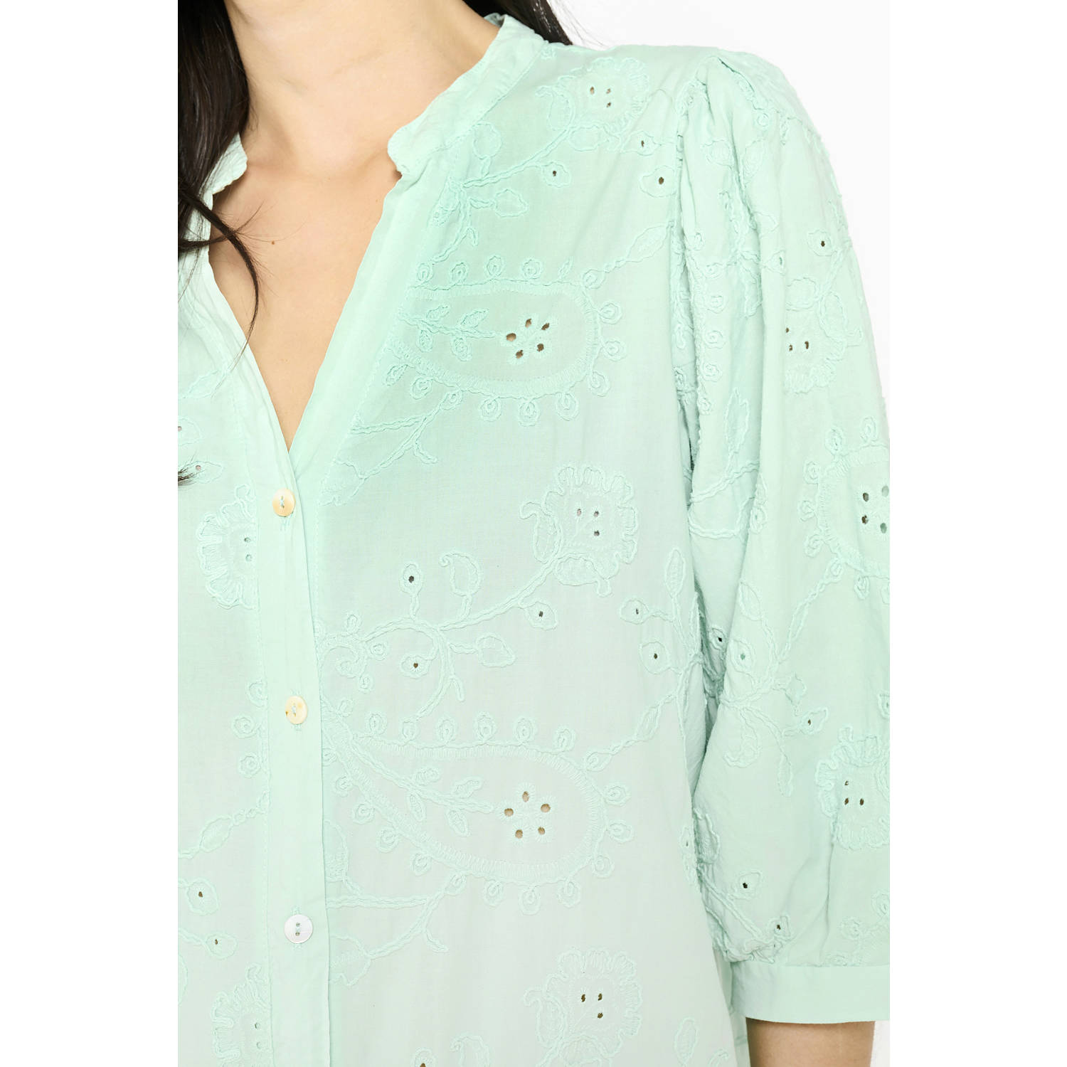 LOLALIZA blousejurk broderie mintgroen