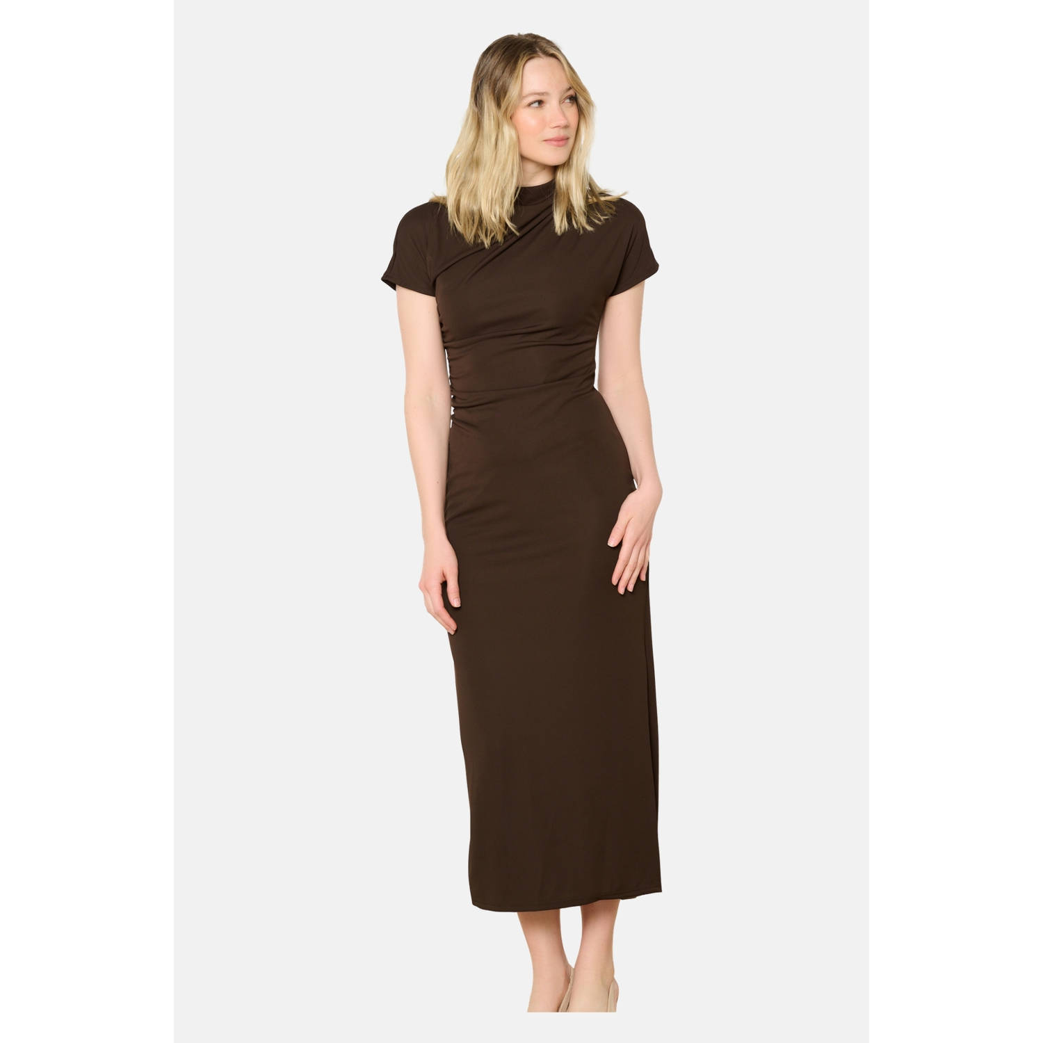LOLALIZA midi jurk bruin
