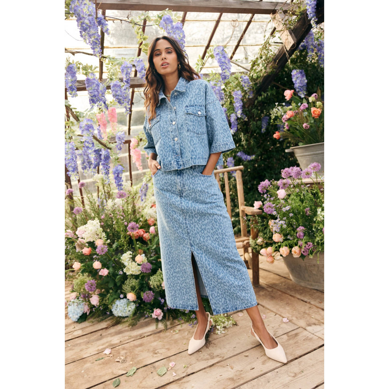 LOLALIZA spijkerrok medium blue denim