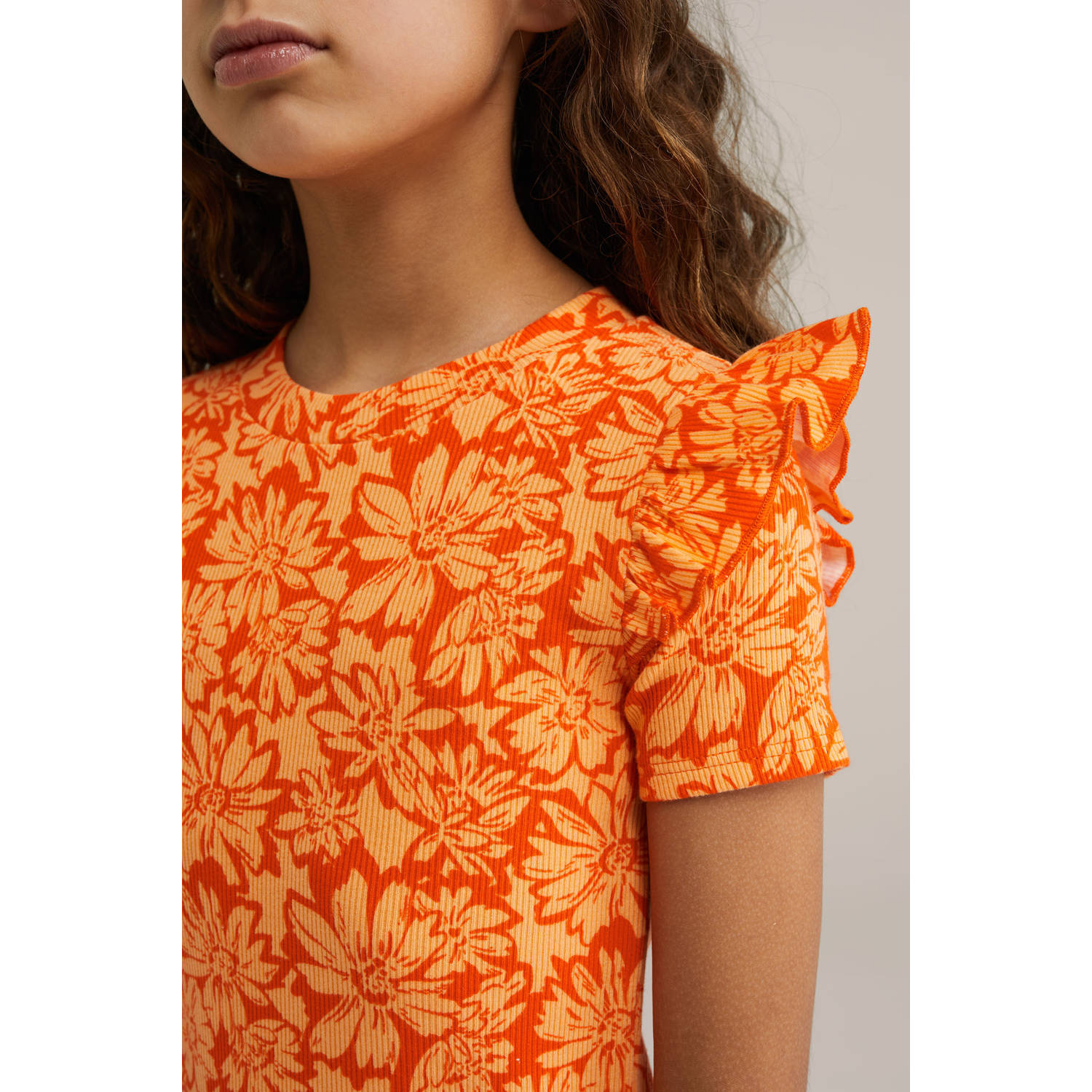 WE Fashion bodycon jurk oranje geel