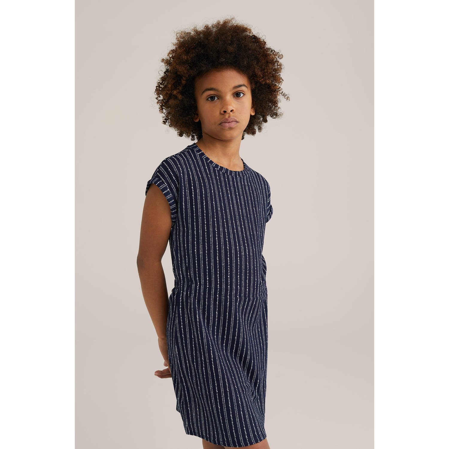 WE Fashion korte jurk donkerblauw