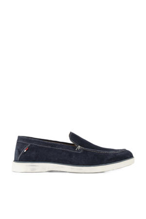 suède loafers donkerblauw