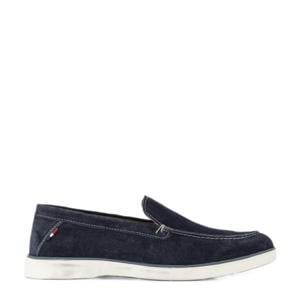 suède loafers donkerblauw