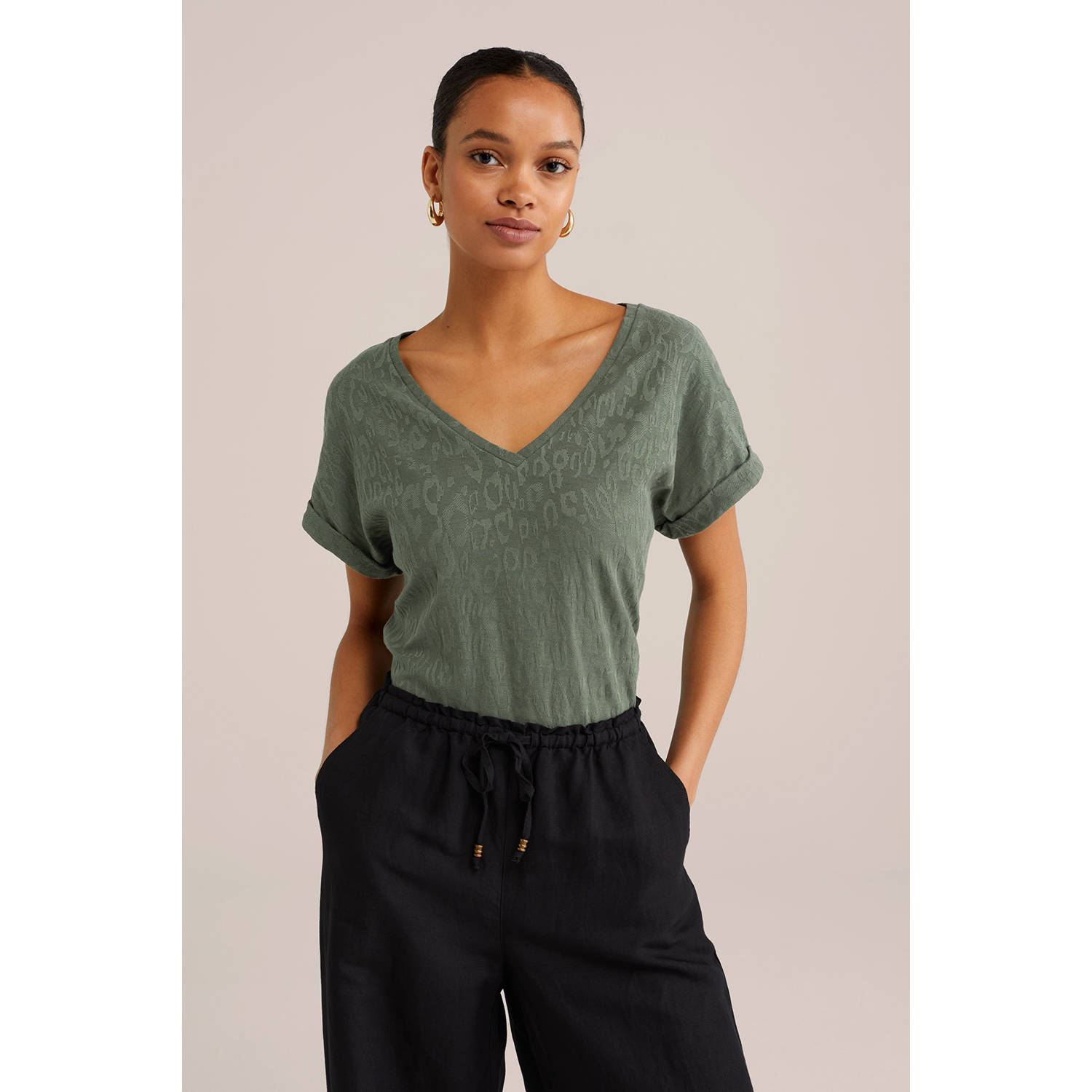 WE Fashion top donkergroen
