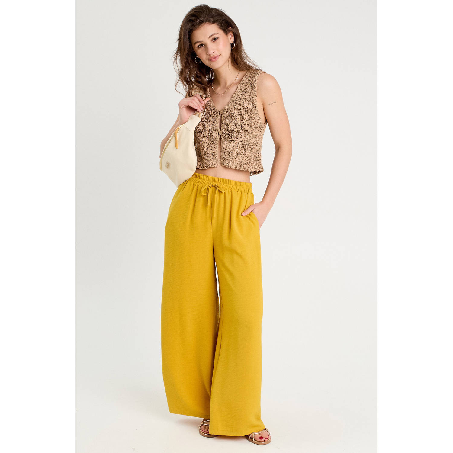 Cache wide leg high waist casual broek