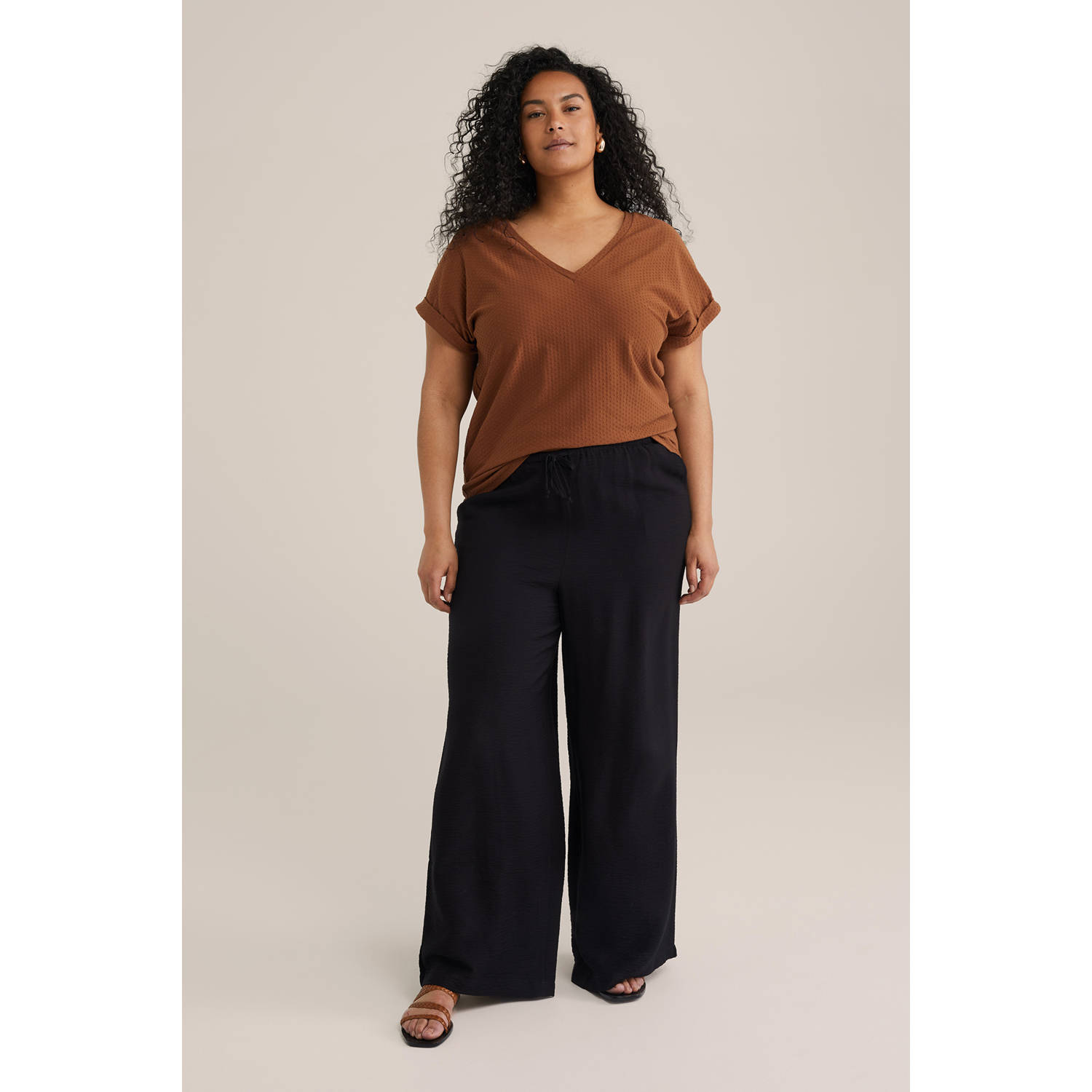 WE Fashion Curve top bruin