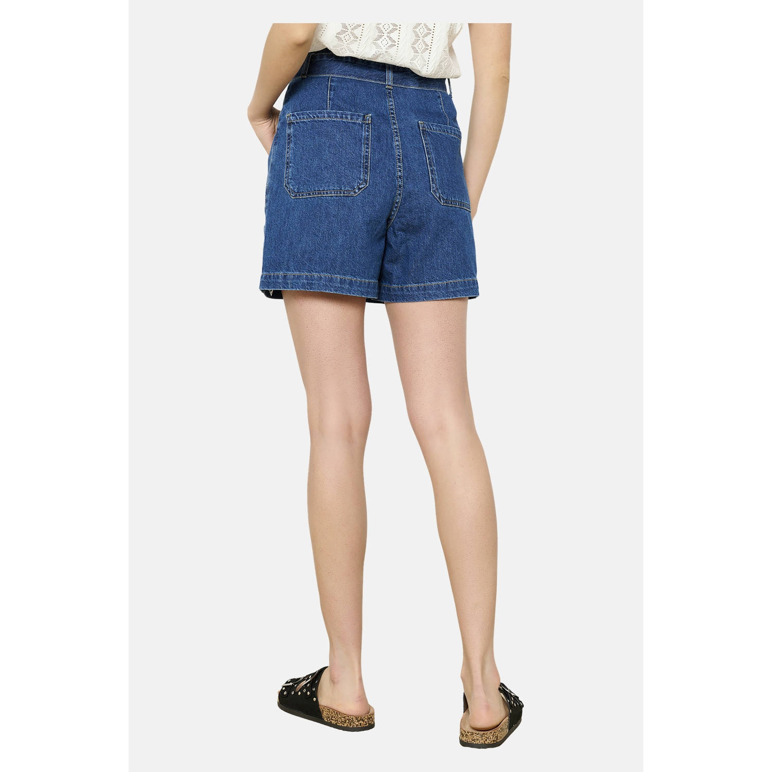 LOLALIZA denim regular waist short dark blue denim