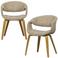 WOOOD Yossi Eetkamerstoelen Met Houten Naturel Poot - Zand - Set van 2