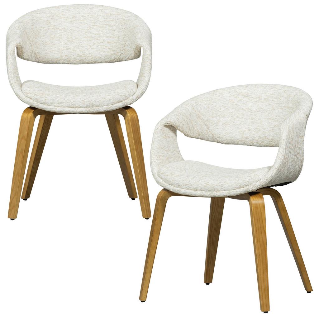 WOOOD WOOOD Yossi Eetkamerstoelen Metalen Koper Poot - Bruin - Set van 2