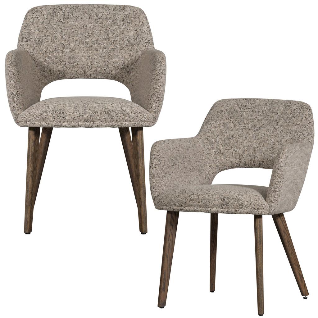 WOOOD WOOOD Murat Eetkamerstoelen Houten Bruine Poot - Naturel - Set van 2