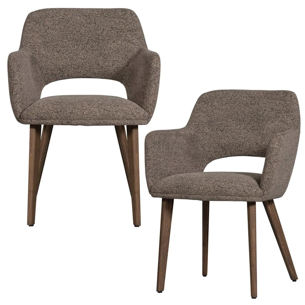 WOOOD WOOOD Murat Eetkamerstoelen Houten Naturel Poot - Naturel - Set van 2