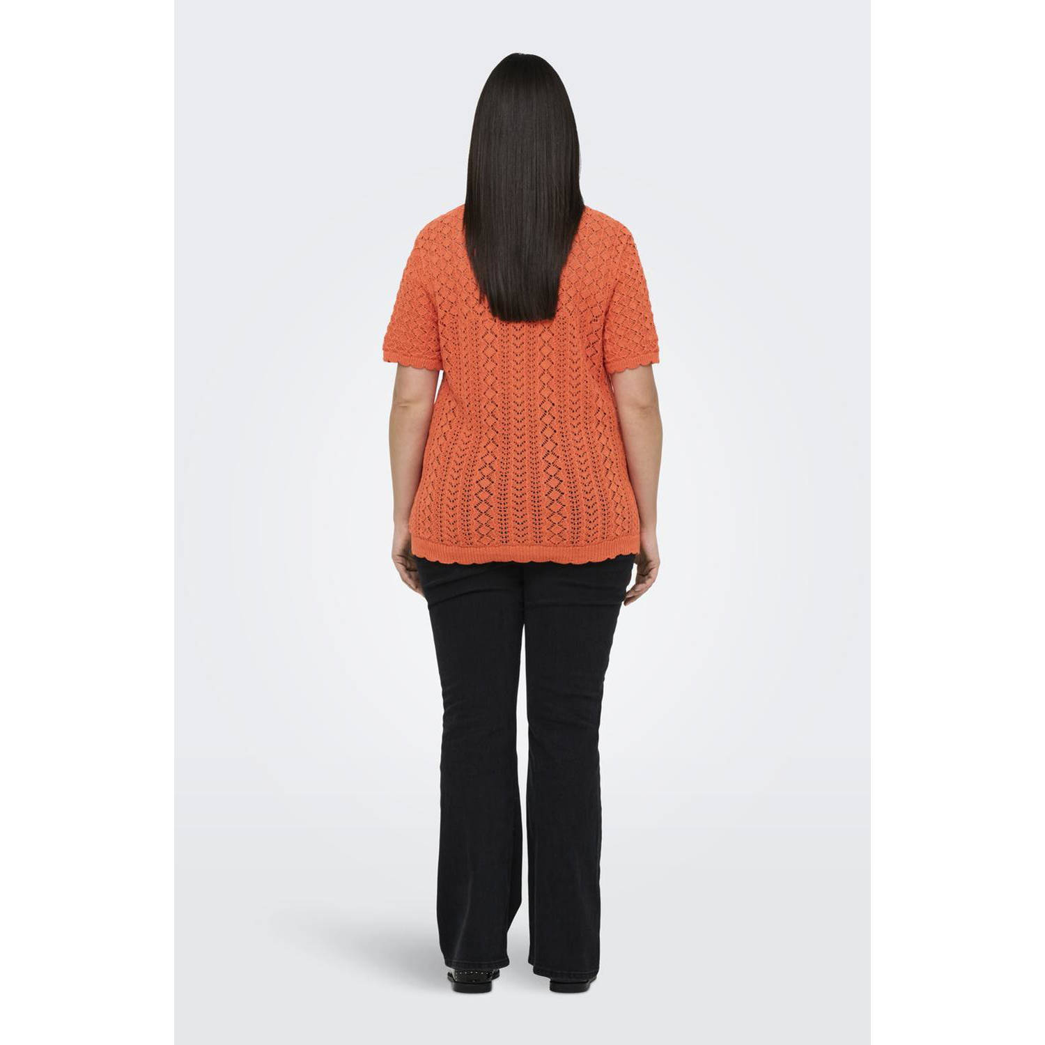 ONLY CARMAKOMA top gebreid oranje