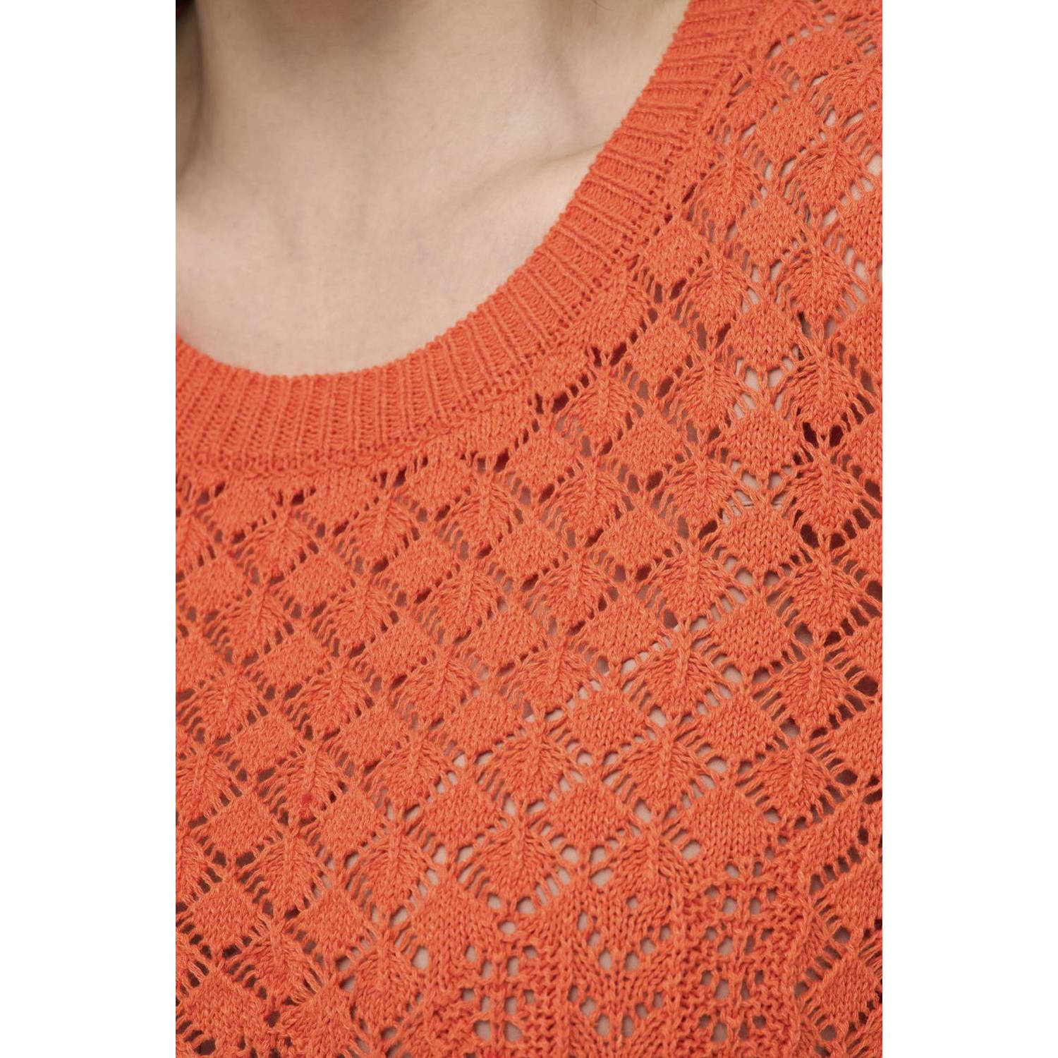 ONLY CARMAKOMA top gebreid oranje
