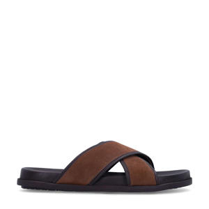 suède slippers bruin