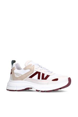 chunky leren sneakers wit