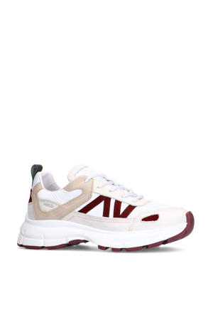 chunky leren sneakers wit