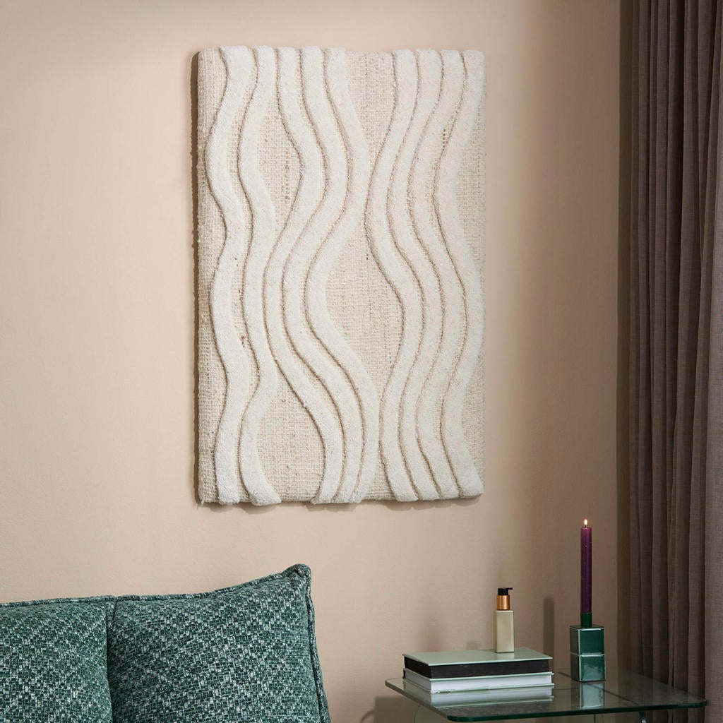 NOUS Living wollen schilderij Carapic 60x90 cm - crème