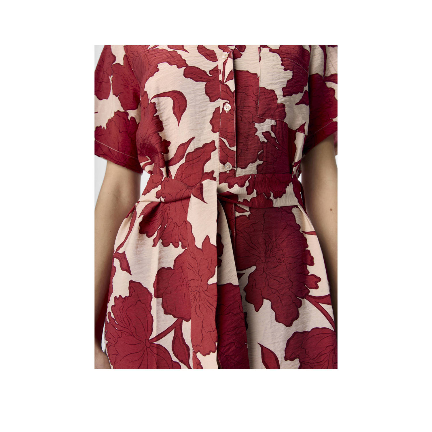 OBJECT blousejurk rood ecru