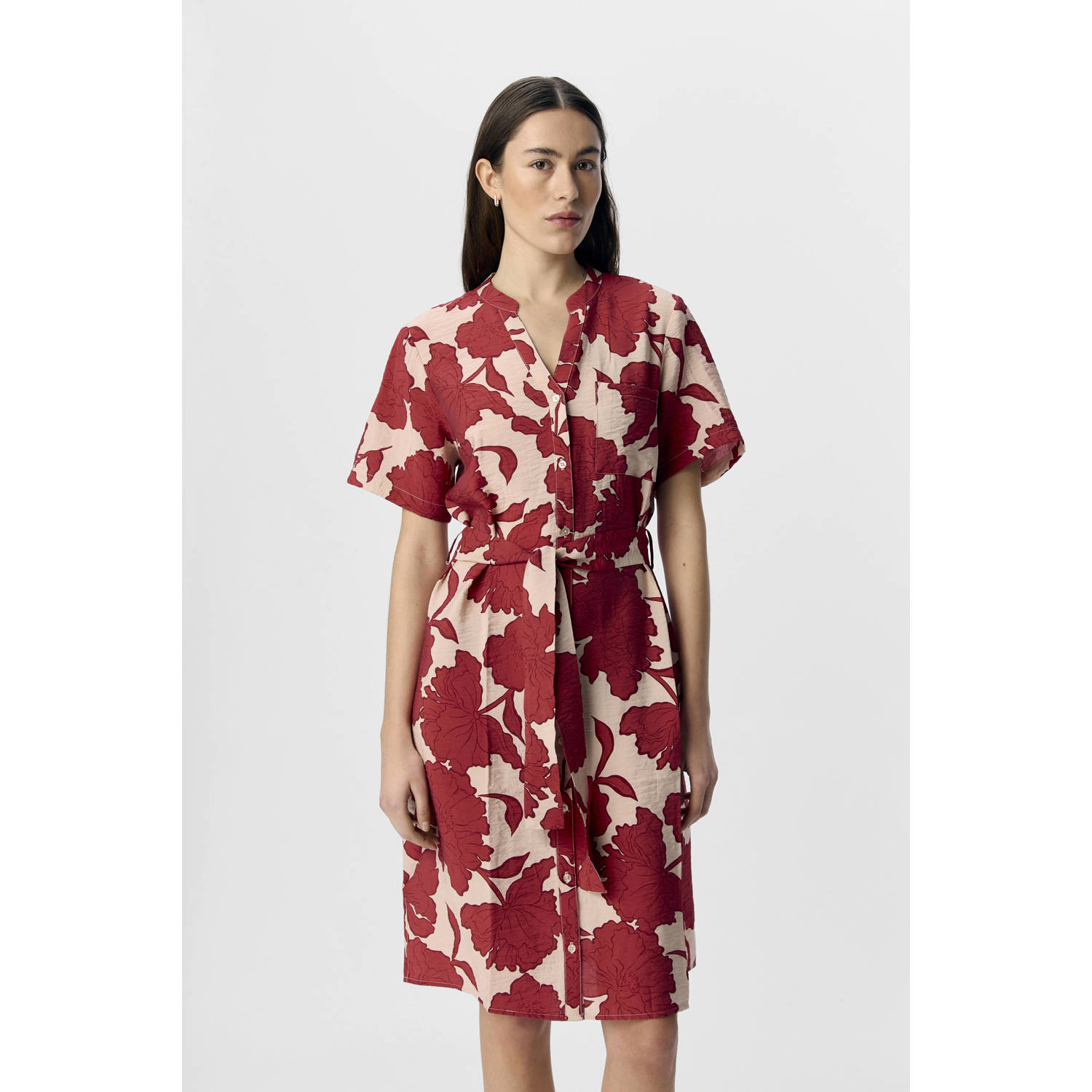 OBJECT blousejurk rood ecru