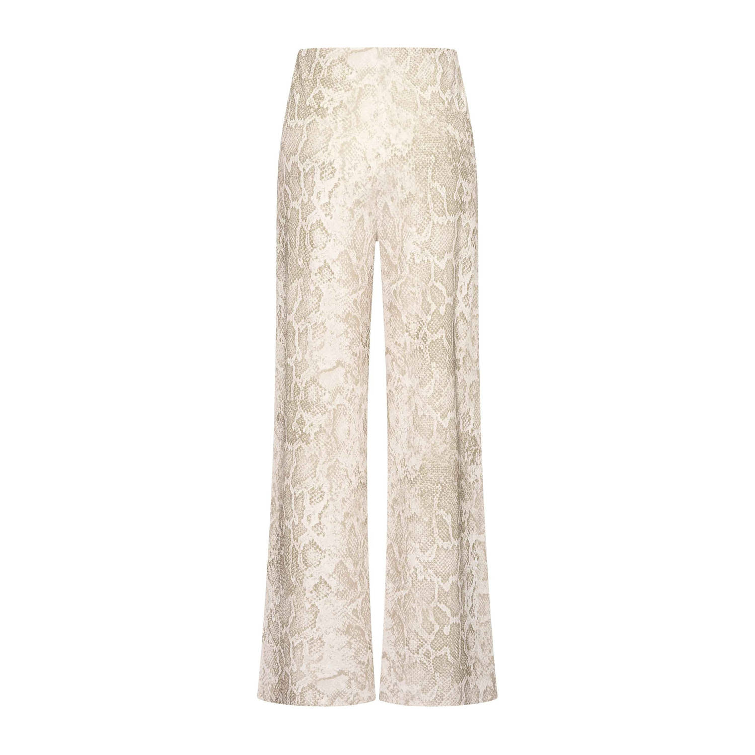 Claudia Sträter flared high waist broek beige