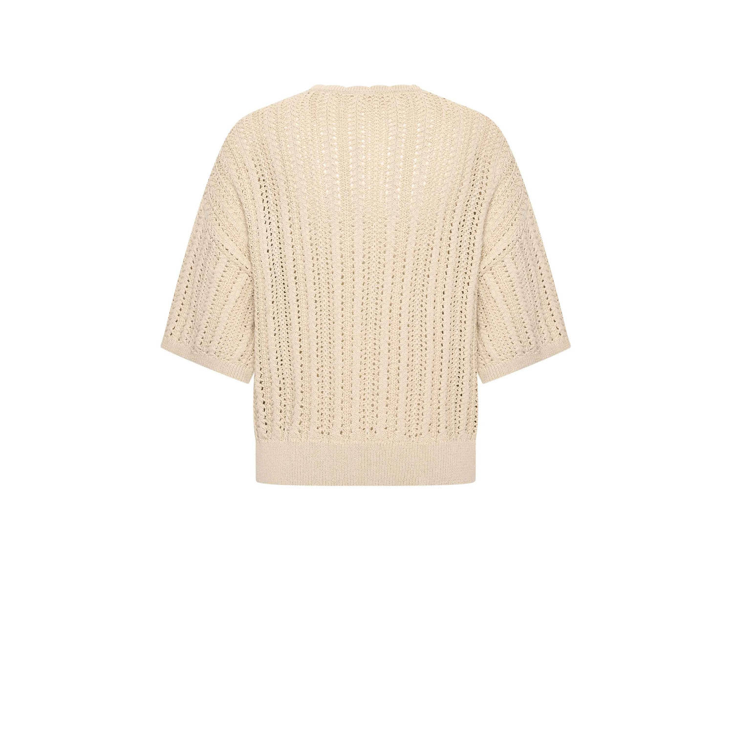Claudia Sträter gebreid vest beige crochet