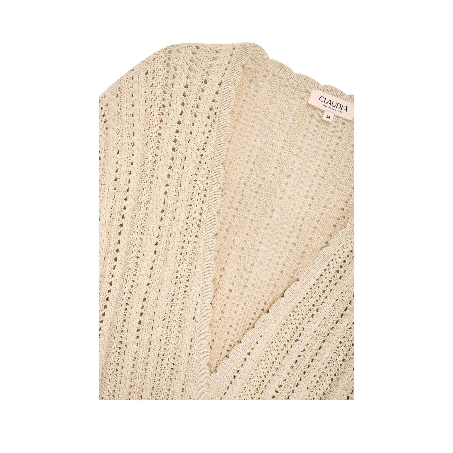 Claudia Sträter gebreid vest beige crochet