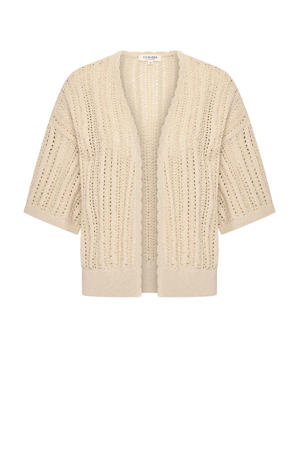 gebreid vest beige crochet