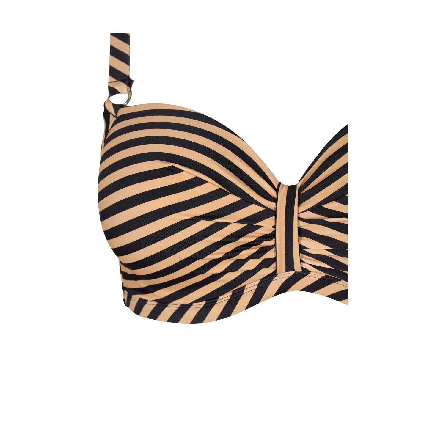 Zizzi voorgevormde beugel bikinitop STENNA beige zwart