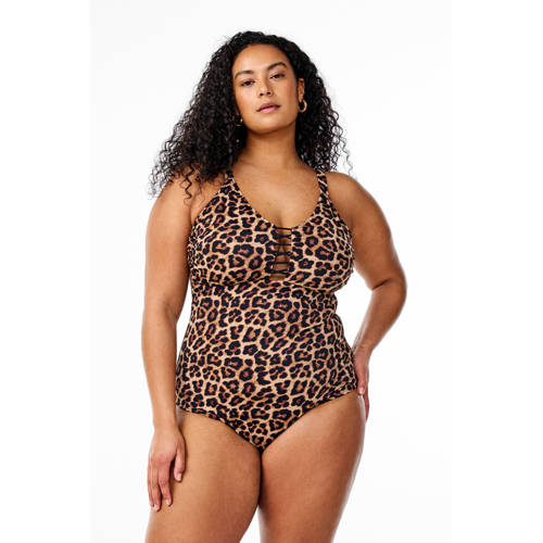Zizzi badpak SLORINA bruin/beige afbeelding