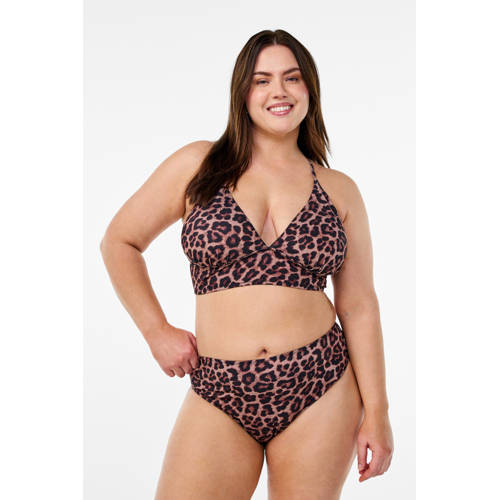 Zizzi high waist brazilian bikinibroekje CAANNE bruin afbeelding