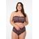 Zizzi voorgevormde strapless bandeau bikinitop CAANNE bruin