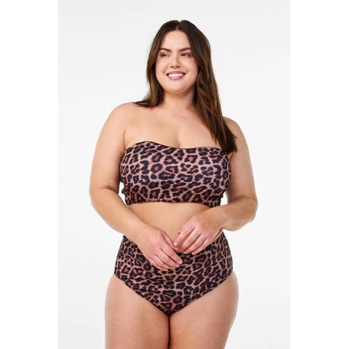 Zizzi voorgevormde strapless bandeau bikinitop CAANNE bruin afbeelding