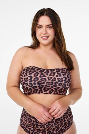 voorgevormde strapless bandeau bikinitop CAANNE bruin