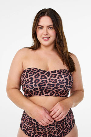 voorgevormde strapless bandeau bikinitop CAANNE bruin