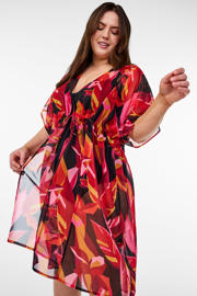 thumbnail: Zizzi strandtuniek SHUSI rood/zwart/roze