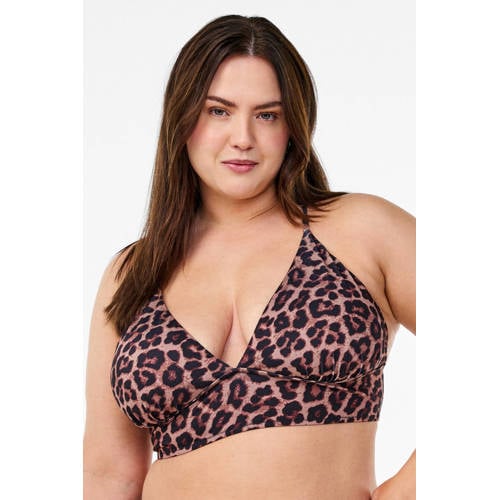 Zizzi voorgevormde triangel bikinitop CAANNE bruin afbeelding