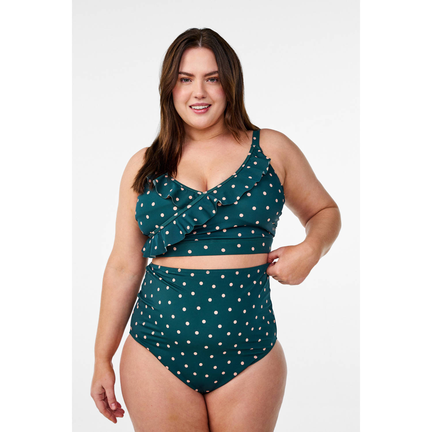Zizzi high waist bikinibroekje SEMMA groen