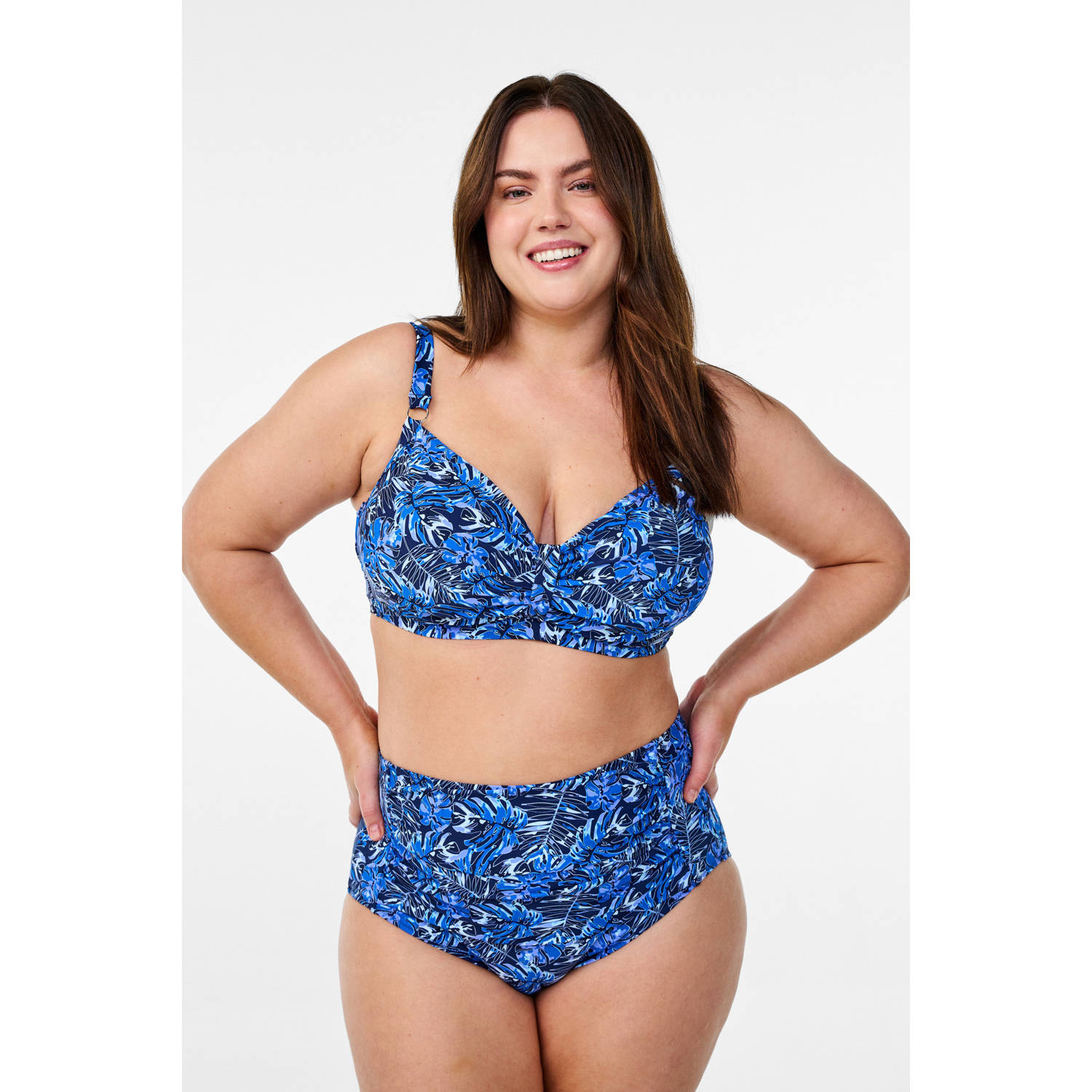 Zizzi voorgevormde beugel bikinitop STENNA blauw