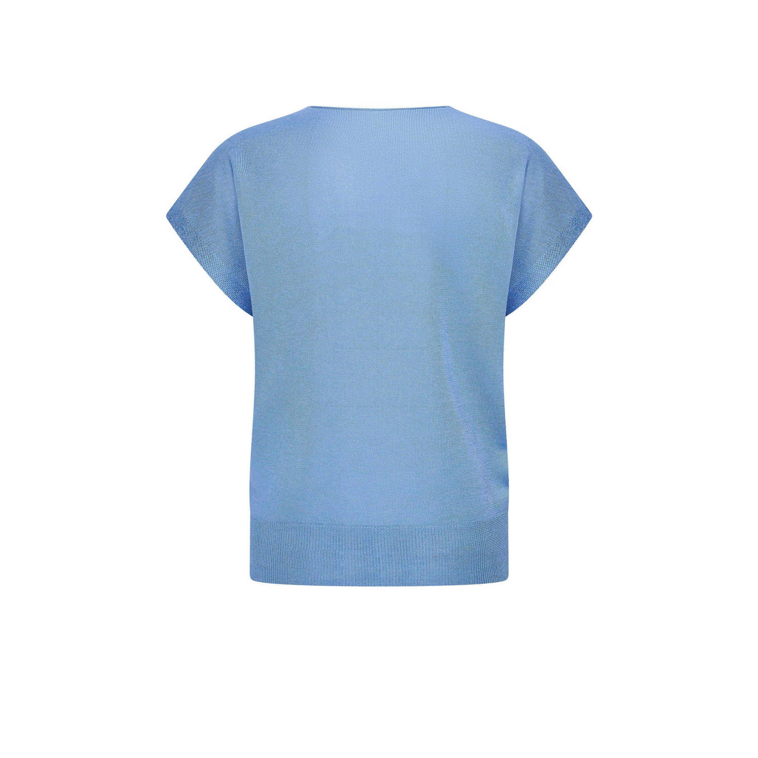 Expresso top fijn gebreid blauw